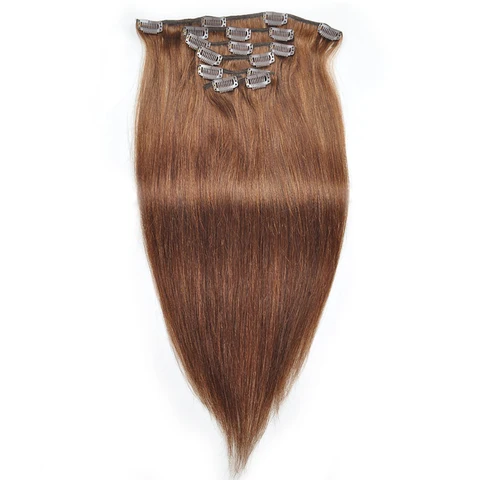 Allove Hair Straight Hair Clip Human Hair Extensions 18 official product photo