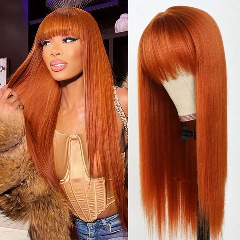 Allove Hair Wear Go Ginger Machine Made Straight Human official product photo