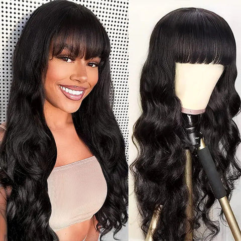 Allove Hair Machine Made Wigs Brazilian Body Wave Human Hair official product photo