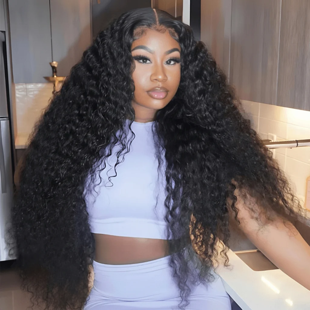 Geeta Hair Deep Curly Glueless Transparent Lace Front Wig Pre official product photo