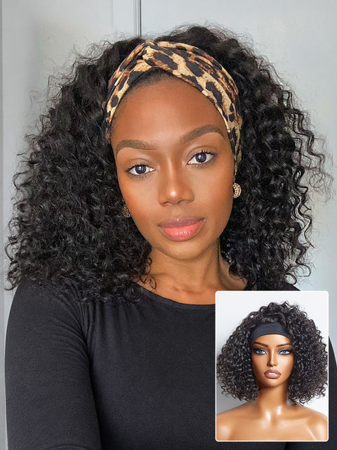Luvme Hair Deep Wave Glueless Curly Bob Wig Headband Wig official product photo