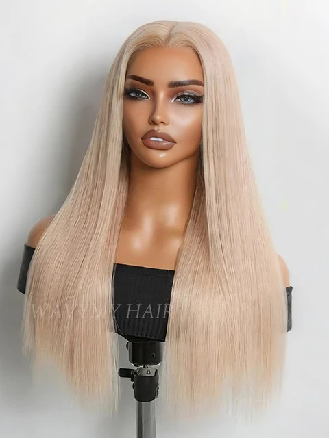Wavymy Hair Ash Blonde Straight Hair 7X5 Pre Cut official product photo