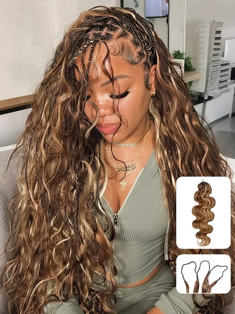 Wavymy Hair Honey Blonde Highlight Body Wave Feather Crochet official product photo