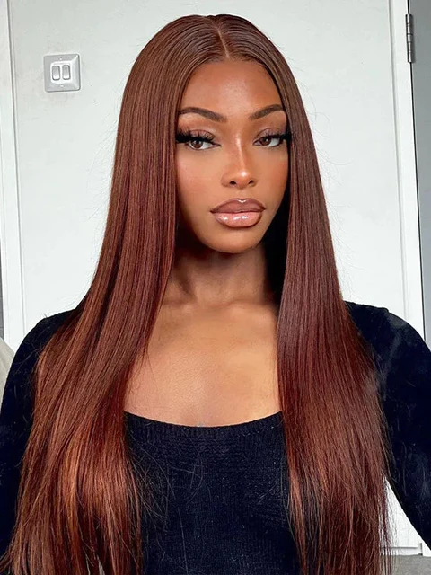 Wavymy Hair Reddish Brown Straight Wig Wear Go Glueless official product photo
